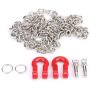 Pasamer 1:10 Scale Metal Alloy Chain & Tow Shackles for RC Crawler SCX-10 D90 Truck Accessory