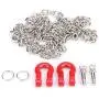 Pasamer 1:10 Scale Metal Alloy Chain & Tow Shackles for RC Crawler SCX-10 D90 Truck Accessory