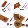 Trimming Shop 10 Sets 15mm Snap Fasteners with 4 Part Press Studs with Hand Fixing Tool, Lightweight, Durable Metal Nickle Free Poppers for Leather, Jackets, Straps, Clothes Repair Grey White
