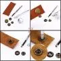 Trimming Shop 10 Sets 15mm Snap Fasteners with 4 Part Press Studs, Lightweight, Durable Metal Nickle Free Poppers for Leather Crafts, Jackets, Bags, Straps, Clothes Repair Light Beige