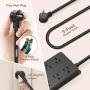 Surge Protector Power Strip, ETL Listed, TROND 7 Widely-Spaced Outlets Expansion with 3 USB Ports, Low-Profile Flat Plug, 1700 Joules, 5ft Extension Cord, Wall Mountable, Black