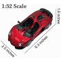 Lmoy 1:32 Scale Die-cast Super Sports Car Lambo Aventador J Pull Back Cabriolet Metal Model Toy Car with Light & Sound Gift for Children (red)
