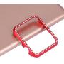 Leotop Compatible with Apple Watch Case 38mm, Metal Bumper Protective Cover Frame Accessories Women Girl Bling Shiny Crystal Rhinestone Diamond Compatible iWatch Series 3/2/1 (Diamond Red, 38mm)