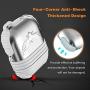 Lauzq Metal Airpods Case,Hard Case Cover Full Protective Skin Cover Shockproof Compatible Airpods 1&2 Charging Case(Not for Wireless Charging),Dual-Layer Silicone & Anti-Lost Keychain