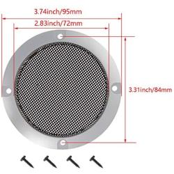 Fielect 3inches Speaker Grill Mesh Decorative Circle Subwoofer Guard Protector Cover Audio Accessories Grey Metal Trim 1Pcs