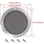 Fielect 3inches Speaker Grill Mesh Decorative Circle Subwoofer Guard Protector Cover Audio Accessories Grey Metal Trim 1Pcs