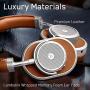 Master & Dynamic MW65 Active Noise-Cancelling Wireless Headphones – Bluetooth Over-Ear Headphones with Mic – Luxury Black Metal/Black Leather