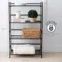 Flipshelf Folding Metal Bookcase-Small Space Solution-No Assembly-Home, Kitchen, Bathroom and Office Black, 4 Shelves, Wide Flipshelf Folding Metal Bookcase-Small Space Solution-No Assembly-Home, Kitchen, Bathroom and Office Black, 4 Shelves, Wide