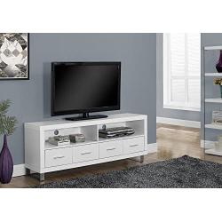 Monarch Specialties , TV Console with 4 Drawers, White, 60''L