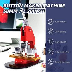 TOAUTO Button Badge Maker 58mm 2.28 Inch Button Badge Kit Pins Punch Press Machine Aluminum Slide 100pcs Free Button Parts and Circle Cutter (58mm 2.28inch)