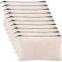 Apipi 10 Pack Blank DIY Craft Bag Canvas Pen Pencil Case- Cotton Canvas Invoice Bill Bag Makeup Bag Cosmetic Bag Multipurpose Travel Toiletry Pouch with Black Zipper 7.5 x 5 inches