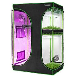 VIVOSUN 2-in-1 48”x36”x72” Mylar Reflective Grow Tent for Indoor Hydroponic Growing System