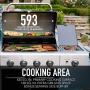 Kenmore PG-40409S0LB-AM 4 Outdoor Patio Gas BBQ Grill with Side Burner, Black