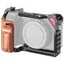 UURig Upgrade Metal Cage with Wood Handle for Sony A6400/ A6500 / A6600 / A6000 Video Shooting Accessories, Cold Shoe Mic/Light Extension Video Cage Filming Vlogging Setup