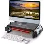 Simple Trending Metal Monitor Riser Stand and Computer Desk Organizer with Drawer, Black Simple Trending Metal Monitor Riser Stand and Computer Desk Organizer with Drawer, Black