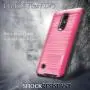 COVRWARE Iron Tank Series Case for LG K20 Plus /K20 V/Harmony/Grace 4G /K10 (2017) Built-in [Screen Protector] Heavy Duty Full-Body Holster Armor [Brushed Metal Texture] Case [Belt Clip], Pink