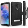 Evocel Explorer Series Pro Phone Case Compatible with Stylo 5 with Glass Screen Protector and Belt Clip Holster, Black