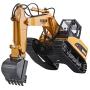 TEMA1985 Remote Control Excavator Toys with Metal Shovel 15 Channel Full Functional RC Construction Vehicles with Lights & Sound 2.4Ghz 2 Batteries Construction Tractor for Boys Girls Kids