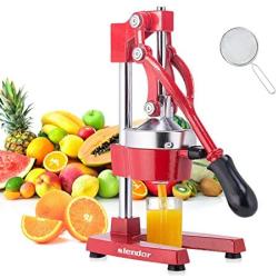 Slendor Commercial Citrus Juicer Manual Fruit Juicer and Orange Squeezer Metal Hand Press Juice, Heavy Duty Orange Juicer Lemon Lime Squeezer Pomegranate Premium Quality with Bonus Skimmer Spoon