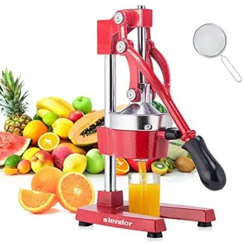 Slendor Commercial Citrus Juicer Manual Fruit Juicer and Orange Squeezer Metal Hand Press Juice, Heavy Duty Orange Juicer Lemon Lime Squeezer Pomegranate Premium Quality with Bonus Skimmer Spoon Slendor Commercial Citrus Juicer Manual Fruit Juicer and Orange Squeezer Metal Hand Press Juice, Heavy Duty Orange Juicer Lemon Lime Squeezer Pomegranate Premium Quality with Bonus Skimmer Spoon