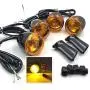 HTTMT MT224-017F+R- Heavy Billet Aluminum Front and Rear Turn Signal Kit Indicator Light Yellow lens With Long Black Heavy Metal Brackets Compatible with 1992-2016 Harley Sportster XL 883 1200 HTTMT MT224-017F+R- Heavy Billet Aluminum Front and Rear Turn Signal Kit Indicator Light Yellow lens With Long Black Heavy Metal Brackets Compatible with 1992-2016 Harley Sportster XL 883 1200