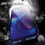 Jonwelsy Magnetic Adsorption Case for iPhone 12 Pro Max(6.7 inch), 360 Degree Full Body Front and Back Clear Tempered Glass Flip Cover, Metal Bumper Frame with Lens Protection for 12Pro Max (Silver)