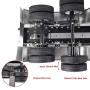 Que-T Metal Rear Axle Non-Powered Transmission Axle for 1:14 Tamiya Tractor Trailer RC Car (182mm/7.16in)
