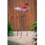 Evergreen Garden Beautiful Summer Tall Metal Bird Bath Stand - 13 x 13 x 32 Inches Fade and Weather Resistant Outdoor Decoration for Homes, Yards and Gardens