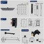 Tenfe Shower System with 10 Inches Rain Shower Head and Square Handheld Spray, Matte Black Wall Mounted Rainfall Showerhead Combo Set (Contain Brass Rough-in Valve Body and Trim)