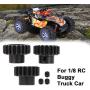 Motor Pinion Gear, M1 ￠5mm 17T-19TT 20T-22T RC Metal Pinion Motor Gear Set for 1/8 RC Buggy Truck Car (20T-22T)