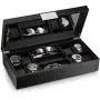 Glenor Co Watch and Sunglasses Box with Valet Tray for Men -14 Slot Luxury Display Case Organizer, Black Carbon Fiber Design for Mens Jewelry Watches, Mens Storage Holder w Large Mirror, Metal Buckle Glenor Co Watch and Sunglasses Box with Valet Tray for Men -14 Slot Luxury Display Case Organizer, Black Carbon Fiber Design for Mens Jewelry Watches, Mens Storage Holder w Large Mirror, Metal Buckle