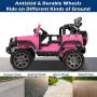 VALUE BOX Safety 12V Battery Electric Remote Control Car, Kids Toddler Ride On Cars Motorized Vehicles Toy Car, Wheels Suspension, Seat Belts, LED Lights and Realistic Horns (Pink)