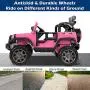 VALUE BOX Safety 12V Battery Electric Remote Control Car, Kids Toddler Ride On Cars Motorized Vehicles Toy Car, Wheels Suspension, Seat Belts, LED Lights and Realistic Horns (Pink)