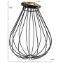 Rustic State Balloon Design Metal Light Cage Guard – Decorative Lamp Shade Black