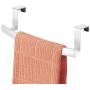 mDesign Modern Metal Kitchen Storage Over Cabinet Curved Towel Bar Rack - Hang on Inside or Outside of Doors, Organize and Hang Hand, Dish, and Tea Towels - Also for Bars - 9.7'' Wide, 2 Pack - White