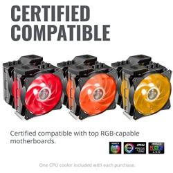 Cooler Master MasterAir MA621P RGB ThreadRipper TR4 Twin Tower CPU Air Cooler 6 CDC 2.0 Heatpipes, Aluminum Fins, Push-Pull, Dual MF120R RGB Fans RGB Lighting