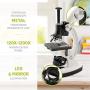 Pearington Kids Beginner Metal Microscope Set- Kid’s Stem Toys, Educational Gifts, Science Kits- 58 Piece Accessory Kit and Case- with LED Light; 120X, 240X, 300X, 480X, 600X, and 1200X Magnification