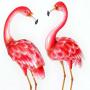 Bits and Pieces - Set of Two (2) 35 ½” Tall Metal Flamingo Garden Statues - Durable Outdoor Sculptures Make Great Home Décor