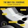 HumanFriendly Tesla Model 3 / Model Y Center Console Wrap Kit w/Extra Cupholder Piece by EV Armor - Carbon Fiber White