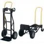 Harper Trucks 700 lb Capacity Glass Filled Nylon Convertible Hand Truck and Dolly with 10'' Pneumatic Wheels , Black with yellow handle - PGDYK1635PKD