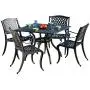 Christopher Knight Home Hallandale Cast Aluminum Outdoor Dining Set, 5-Pcs Set, Black Sand Christopher Knight Home Hallandale Cast Aluminum Outdoor Dining Set, 5-Pcs Set, Black Sand
