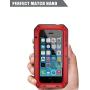 iPhone 5S SE Case, Metal Aluminum Alloy Extreme Water LIGHTDESIRE Military Bumper Heavy Duty Cover Shell - Red