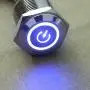 ESUPPORT 16mm 12V 3A Power Symbol Angel Eye Halo Car Blue LED Light Metal Push Button Toggle Switch Socket Plug Wire