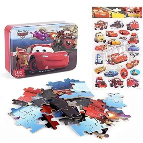 NEILDEN Disney Puzzles and Stickers, 100 Piece Jigsaw Puzzle for Kids Ages 4-8, Cute Foam Stickers Set for Toddlers and Children, Applying to Scrapbook, Teacher Reward,Party Favors (Cars 1) NEILDEN Disney Puzzles and Stickers, 100 Piece Jigsaw Puzzle for Kids Ages 4-8, Cute Foam Stickers Set for Toddlers and Children, Applying to Scrapbook, Teacher Reward,Party Favors (Cars 1)