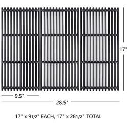 Hongso 17'' Porcelain Coated Cast Iron Grill Grates Replacement for Charbroil 463242716, 466242715, 463242715, 466242815 Grill, G533-0009-W1, Lowe #606682, Walmart # 555179228 (PCB004) 3 Pack