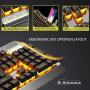 Rechargeable Keyboard and Mouse,Suspended Keycap Mechanical Feel Metal Panel Gaming Keyboard Mouse Combo,3800mAh Large Capacity Lithium Battery,Anti-ghosting (Black)