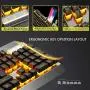 Gaming Keyboard and Mouse,3 in 1 Orange LED Backlit Rechargeable Wireless Keyboard Mouse with 3800mAh Battery Metal Panel,10 Color RGB Gaming Mouse Pad (32.5x12x0.15inch),7 Color Mute Gaming Mouse