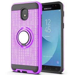 Galaxy J3 2018/J3 Eclipse 2/J3 Orbit/J3 Achieve/Express Prime 3/J3 Prime 2/Amp Prime 3 Case HD Phone Screen Protector,Ymhxcy 360 Stand & Dual Layer Back Cover for Galaxy J3 Emerge 2018-ZH Purple