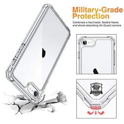 ESR Air Armor Designed for iPhone SE 2020 Case/iPhone 8 Case [Shock-Absorbing] [Scratch-Resistant] [Military Grade Protection] Hard Polycarbonate + Flexible Polymer Frame, for iPhone SE 2020/8, Clear