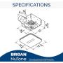 Broan-NuTone AR110LKVV SurfaceShield Vital Vio Powered Exhaust Vent LED White Light & Antibacterial Violet Light, 110 CFM